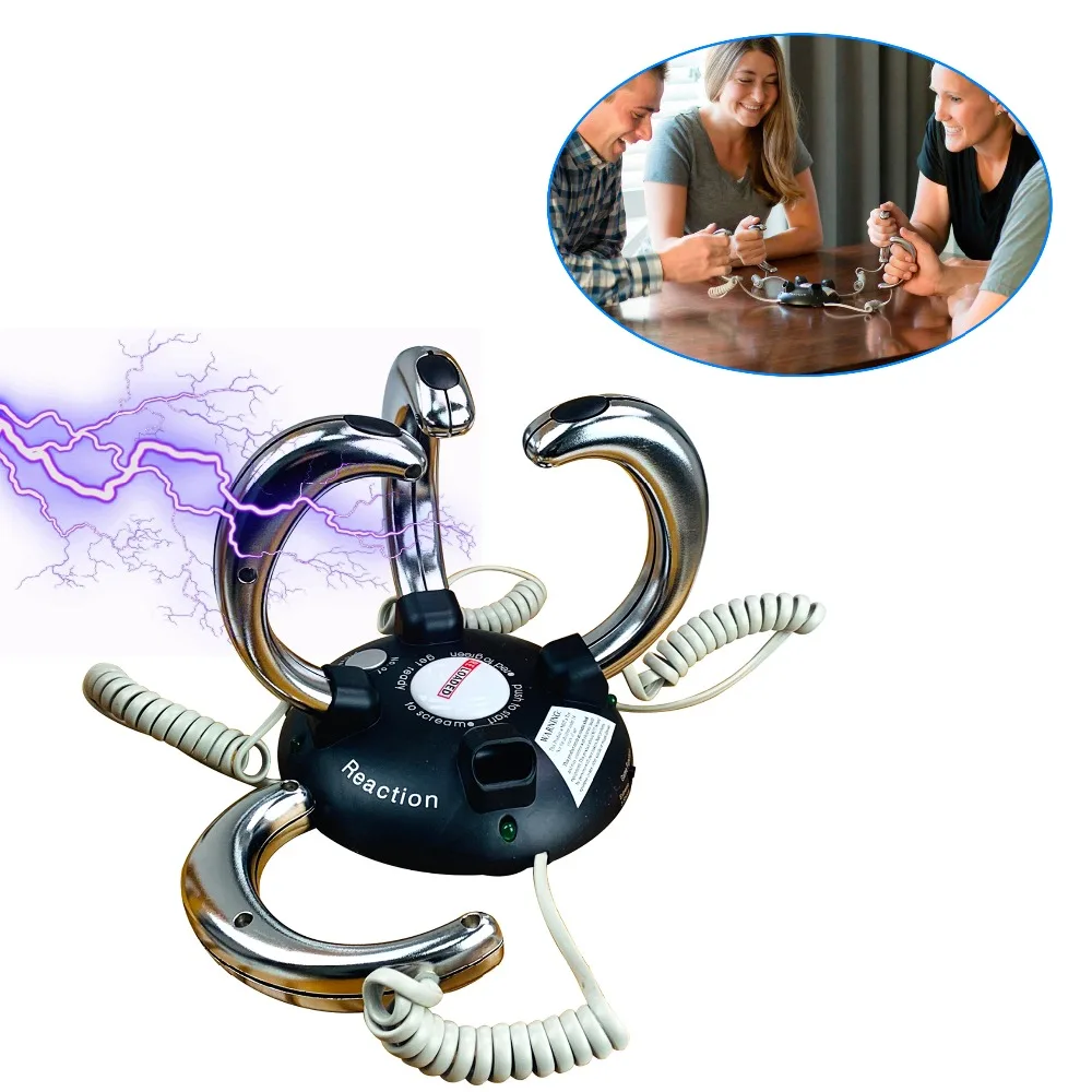 

Hot Electric Shocking Lie Detector Adjustable Reaction Toy Adults Bar Party Entertainment Liar Truth Desktop Game Gift for kids