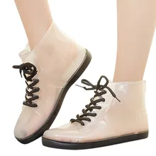 Высококачественные женские непромокаемые водонепроницаемые ботинки Ботинки на каблуке с закрытой пяткой туфли для многократного применения непромокаемые ботинки на толстой нескользящей платформе JU15 1