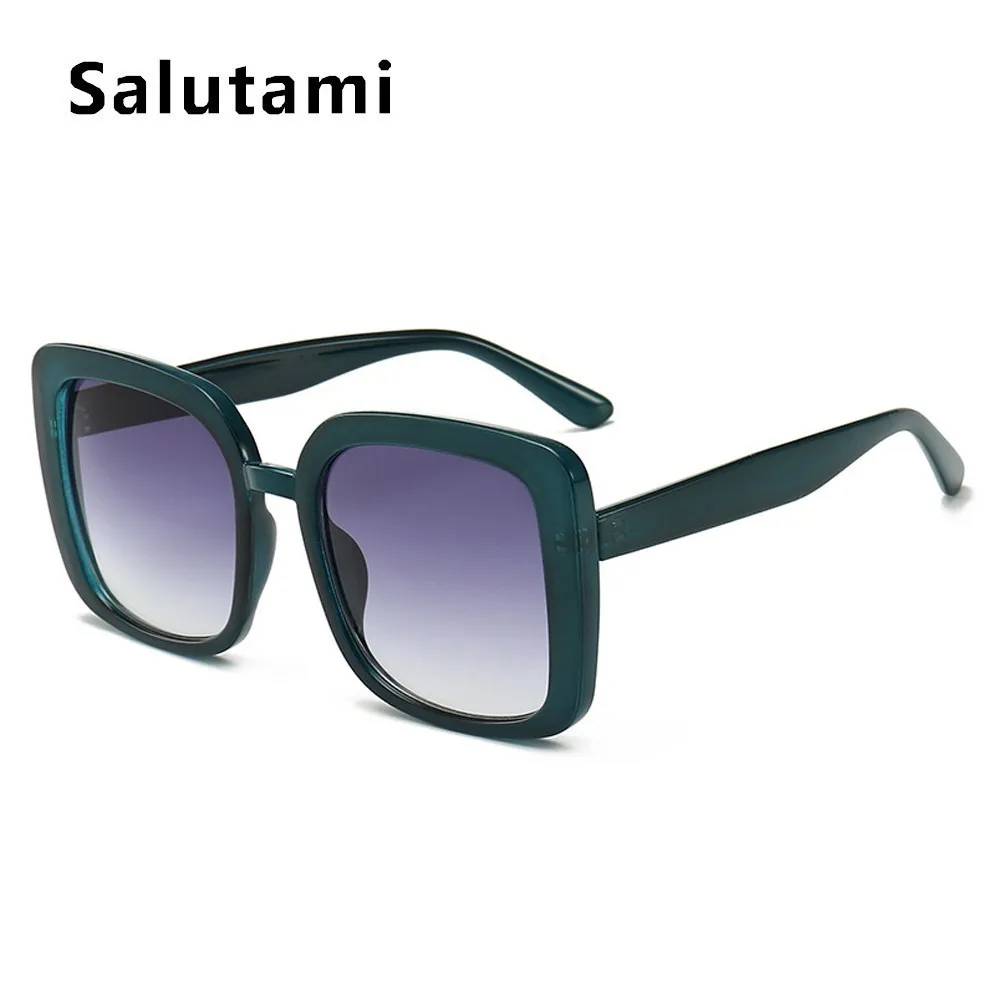 Черные Квадратные женские солнцезащитные очки, роскошные брендовые винтажные Ретро женские солнцезащитные очки, мужские очки, очки, сексуальные шикарные очки - Цвет линз: green gray