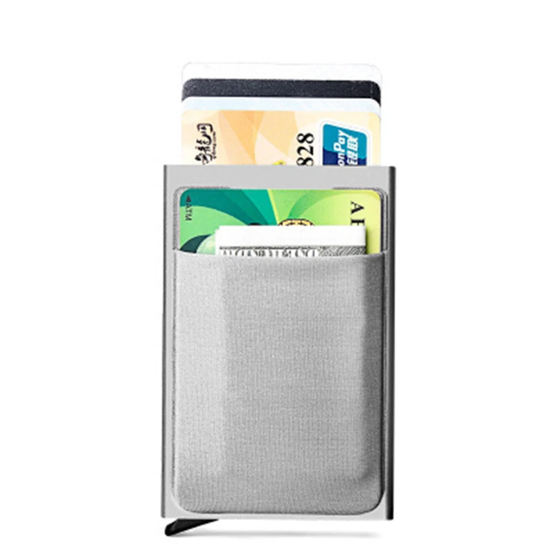 

New Automatic Silde Aluminum ID Cash Card Holder Men Business RFID Blocking Wallet Credit Card Protector Case Pocket Purse
