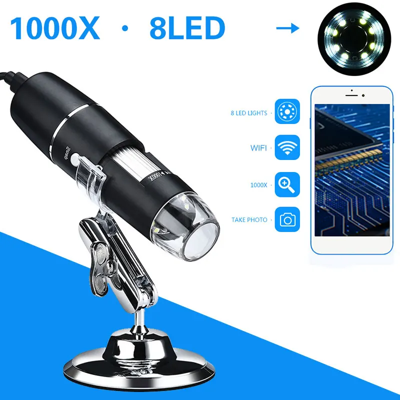 

1000X WIFI Electron Microscope Mobile Phones Monitoring Professional Portable Durable Photos USB