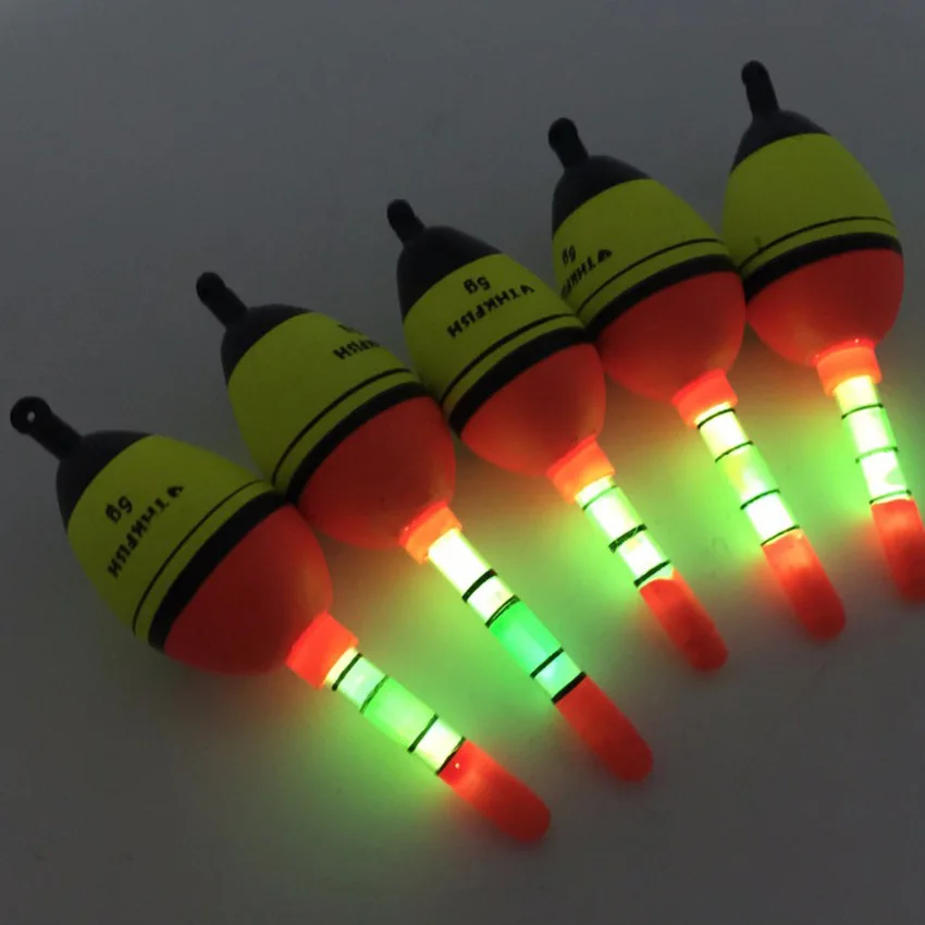 5pcs 5g EVA float + 10pcs Glow stick Fishing Floats Luminous Lighting Floats