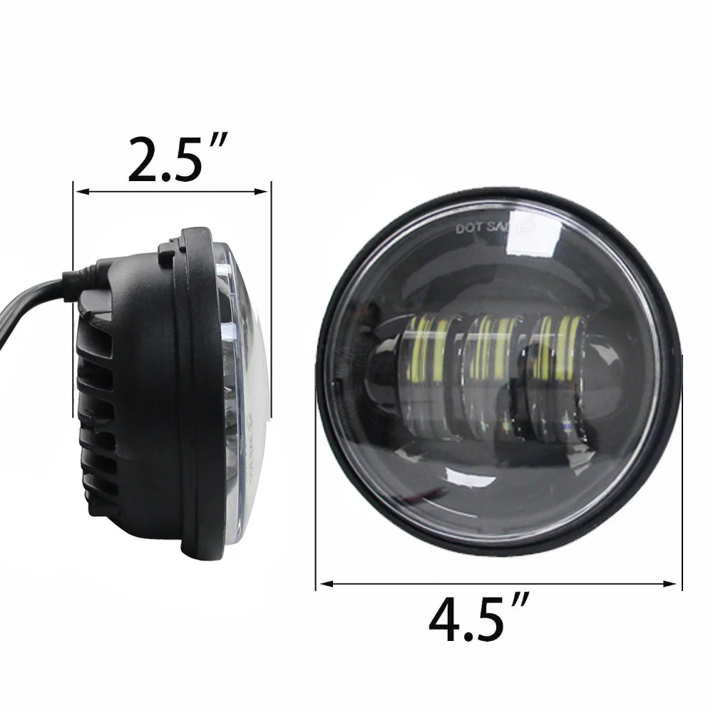 Круглый 4,5 "4 1/2" 30 W светодиодный вспомогательный указатель поворота Туман света с 4,5 inch корпус лопасти для Touring Softail лампа