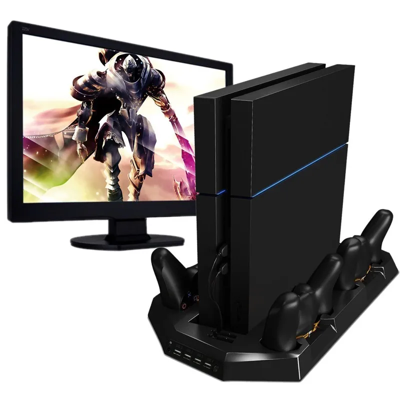 

10 in 1 PS4 Charging Dock Stand + Cooling Fan For Sony PlayStation 4 Console + PS4 Wireless Controller Dual USB Charger