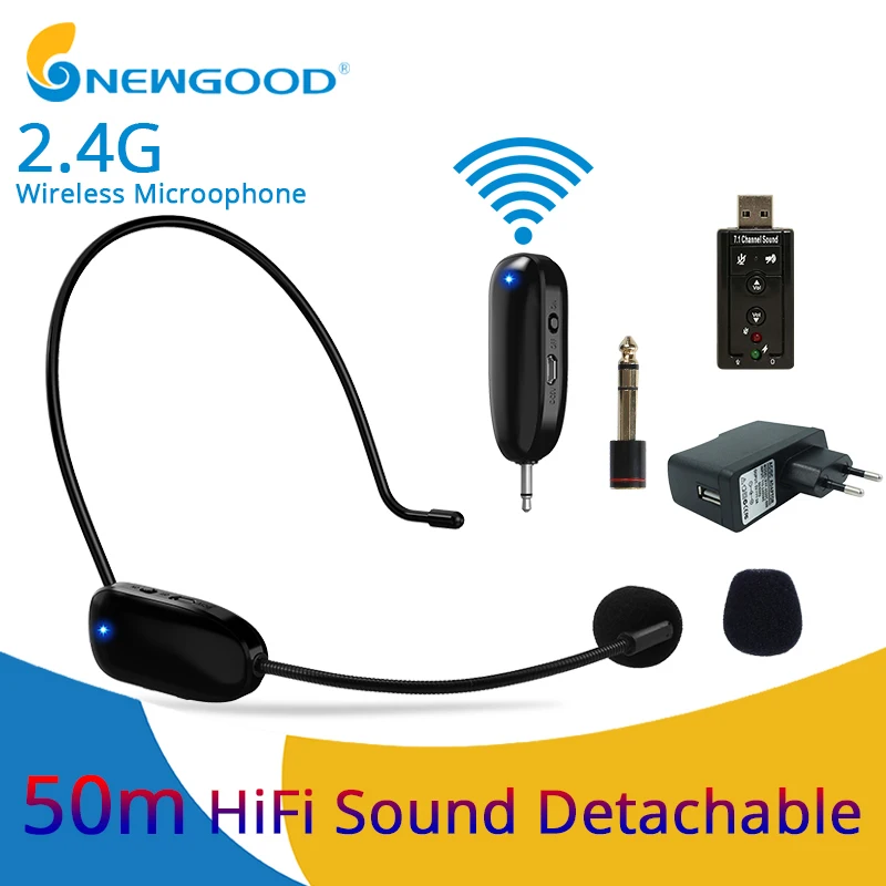 

2.4G lavalier Wireless Microphone Headset Handheld for Voice Amplifier for teachers meeting tour guide microphones For PC