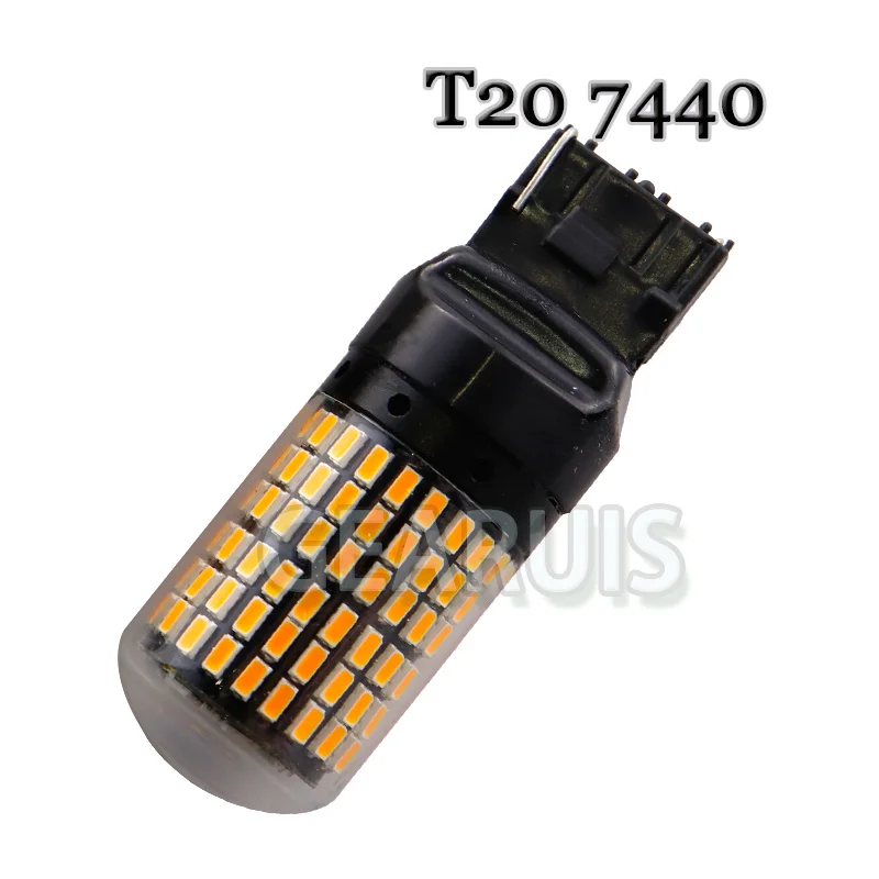 22 Вт Нет Hyper Flash PY21W BAU15S 1156 BA15S T20 7440 W21W T25 3156 с can bus 144 SMD 3014 1.8A янтарь белые красные