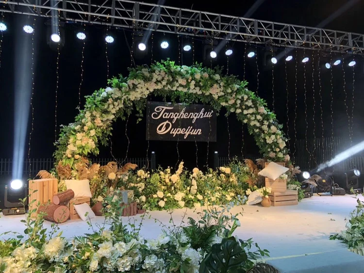 

4M/5M Width Bridal Arch Frame Background Wedding Metal Arch Round Backdrop Stand Flower Door Frame Wedding Decoration Props