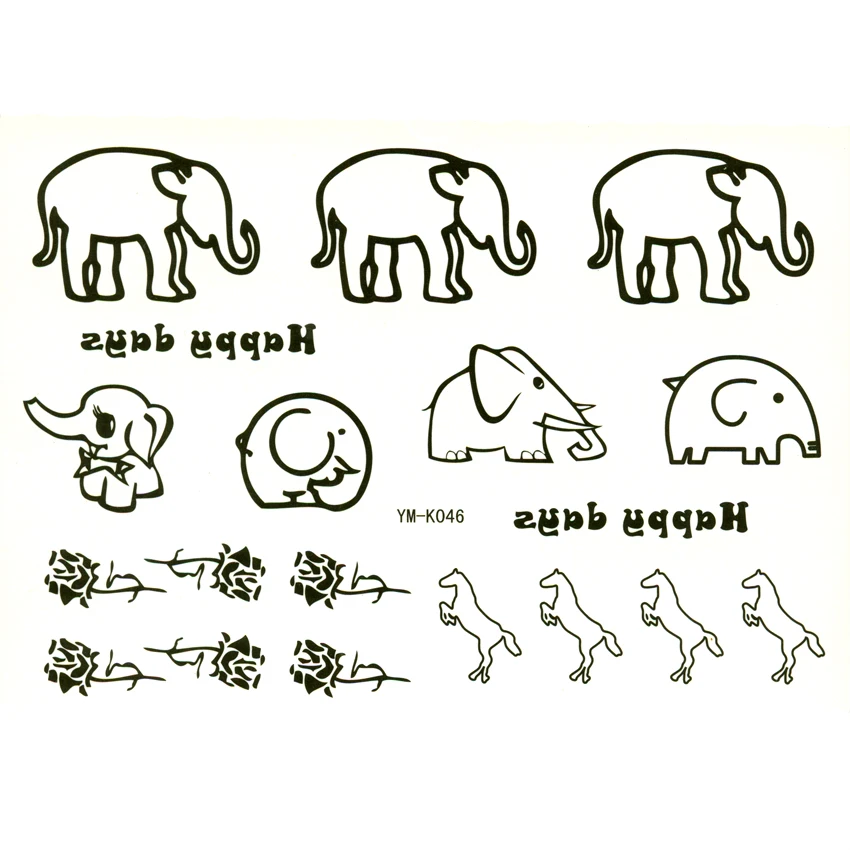 

Elephant waterproof-body-tattoo-stickers henna tattoo sleeves fake tattoo kids arm sleeve espada tattoo designs flowers