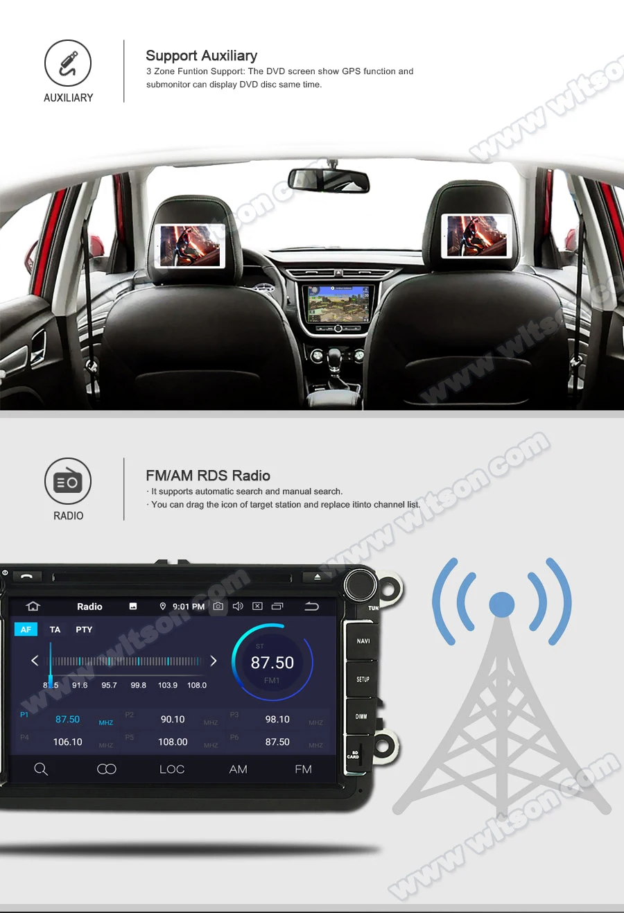 WITSON Android 9,0 ips HD экран для TOYOTA AURIS 2013 автомобильный dvd-радио GPS 4 Гб ОЗУ+ 32 Гб Вспышка 8 Восьмиядерный стерео+ DVR/wifi+ DSP+ DAB