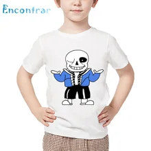 Детская футболка с дизайном Skull Brother Undertale Sans детские летние белые топы для мальчиков и девочек, забавная футболка с героями мультфильмов HKP2405