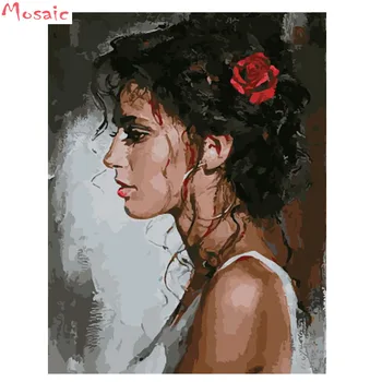 

by numbers girl 5D Diy Diamond Painting cross stitch kits resin full Diamond Embroidery woman mosaic diamond wall decor