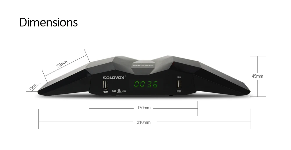 Новое поступление SOLOVOX R8 цифровой спутниковый ресивер Поддержка Youpron YouTube USB wifi Xtream CCCAM/NEWCAM H.265