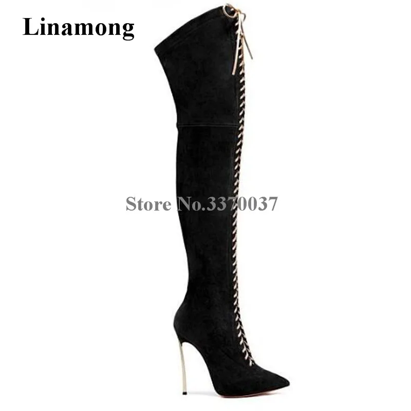 pointed toe over the knee boots