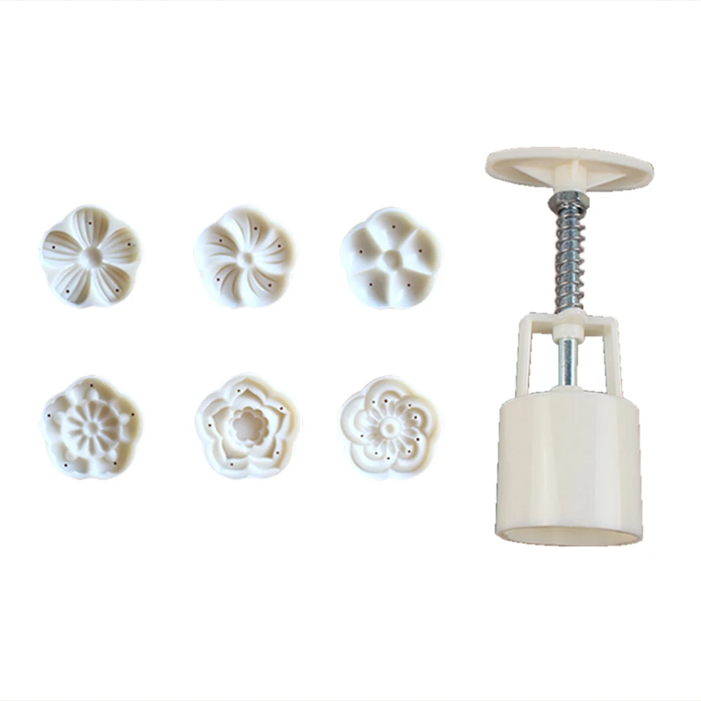 

2019 New Useful Portable Round Flower Mooncake Mold DIY Hand Pressure Fondant Moon Cake Cookie Cutter Pastry Baking Tools