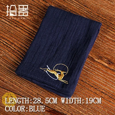 dark blue Винтажный хлопок/лен вышитый стол салфетка чайное полотенце китайский стол ткань олень узор абсорбирующие чистящие аксессуары для полотенец - Цвет: dark blue