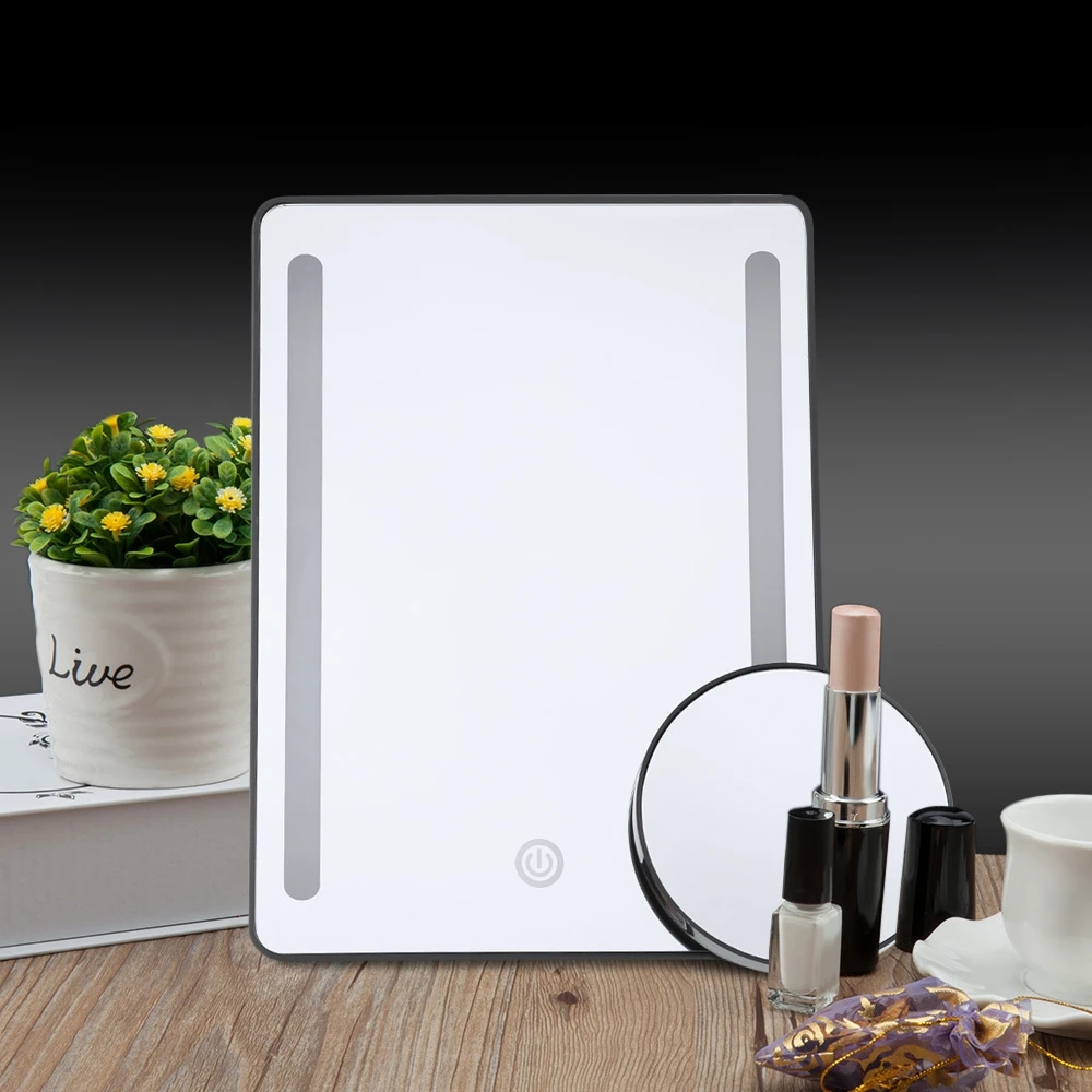 LED Touch Screen Makeup Mirror Adjustable Portable Table LED Light