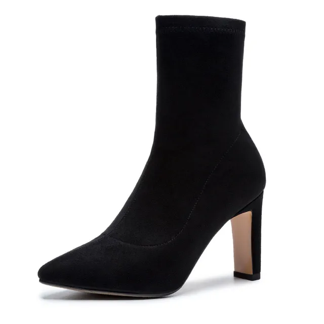 office black suede ankle boots