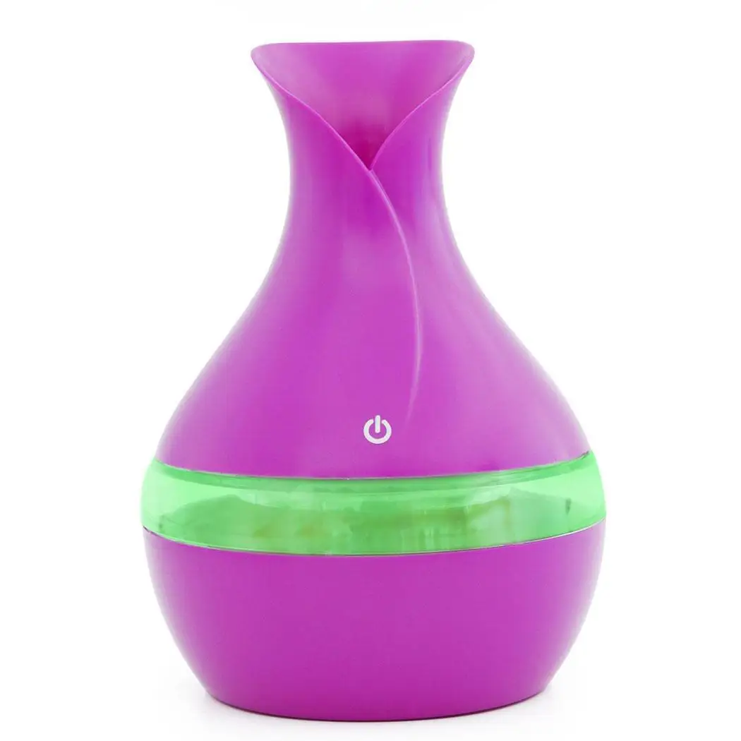 

300ml Ultrasonic Air Humidifier Aroma Essential Oil Diffuser Humidifier USB Touch Mist Fogger Maker LED Night Light Vase Shape