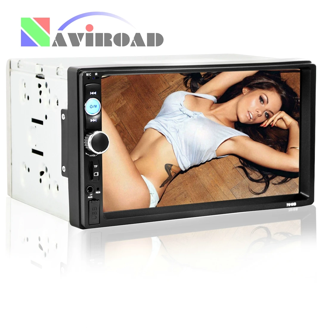 

7 Inch Car Audio Stereo Touch Screen Bluetooth V2.0 MP5 Player Support AUX TF USB FM Radio 7 Colors Button Indicator Light