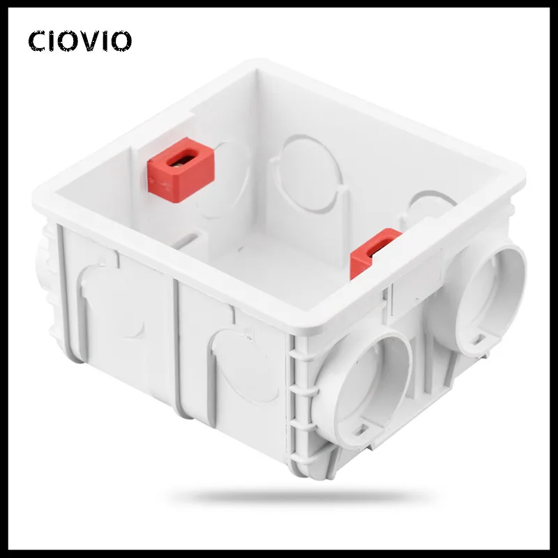 Adjustable Mounting Box Internal Cassette 86mm83mm50mm For 86 Type Switch and Socket White Red 