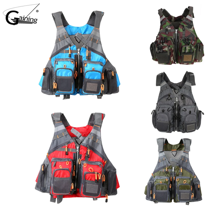 

Gaining Strap Fishing Vest Adjustable Men and Women Multi-Pocket Swimming Life Jacket for Fly Fishing and Outdoor Activities