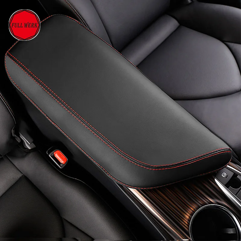 

Microfiber leather Car Styling Armrest Cover Center Console Pad for 8th Camry 2018 Seat Armrest Storage Box Cushion Protector