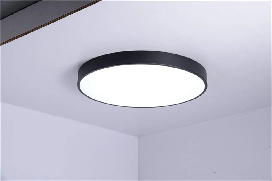 Lâmpada do Teto de Madeira Maciça para Sala de Estar Luz de Teto Montagem Criativa Flush Round Moderna Untra-fino 5cm Quadrado Quarto Foyer Led 8 Luzes e Iluminação