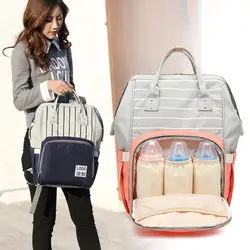 Многофункциональная сумка в полоску на плечо с большой емкостью, повседневная детская дорожная сумка для мам и детей, Детский рюкзак