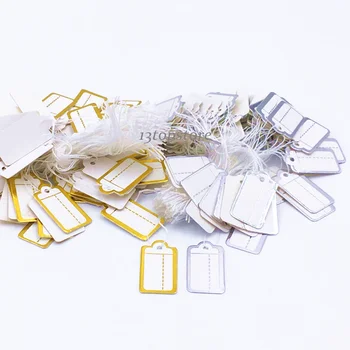 

2016 new 1000PCS two color of gold and silver jewelry accessories display dashed rectangle packing label 27 * 14 mm, HOT