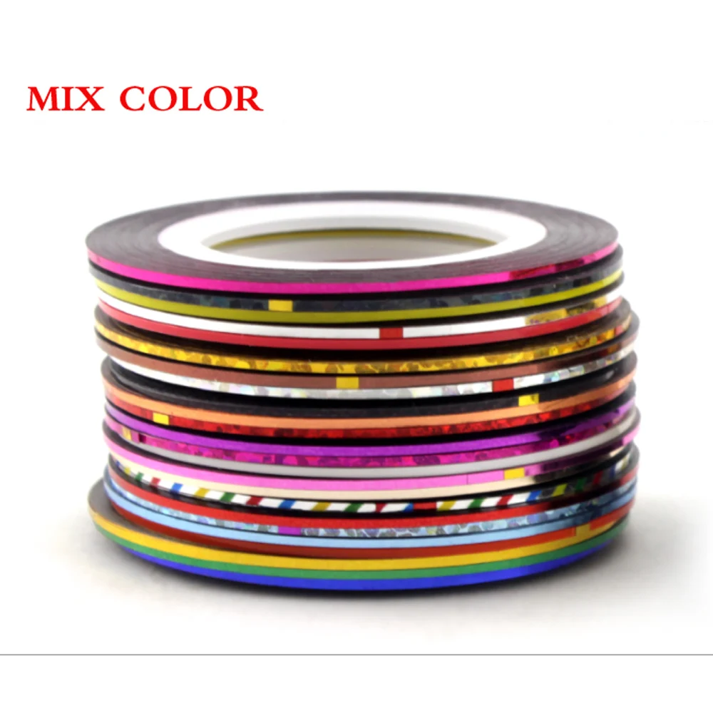 

1mm 10/20/30 Rolls All for Nail Striping Tape Lines Set Nail Art Decoration Sticker DIY Nail Stickers Mix Color Rolls