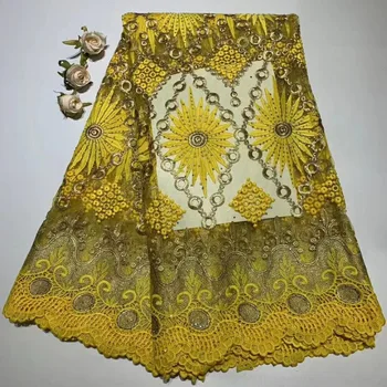 

High Quality 2019 African French Net Lace Fabric Embroidered Nigerian Lace Fabric 5Yards DFN60