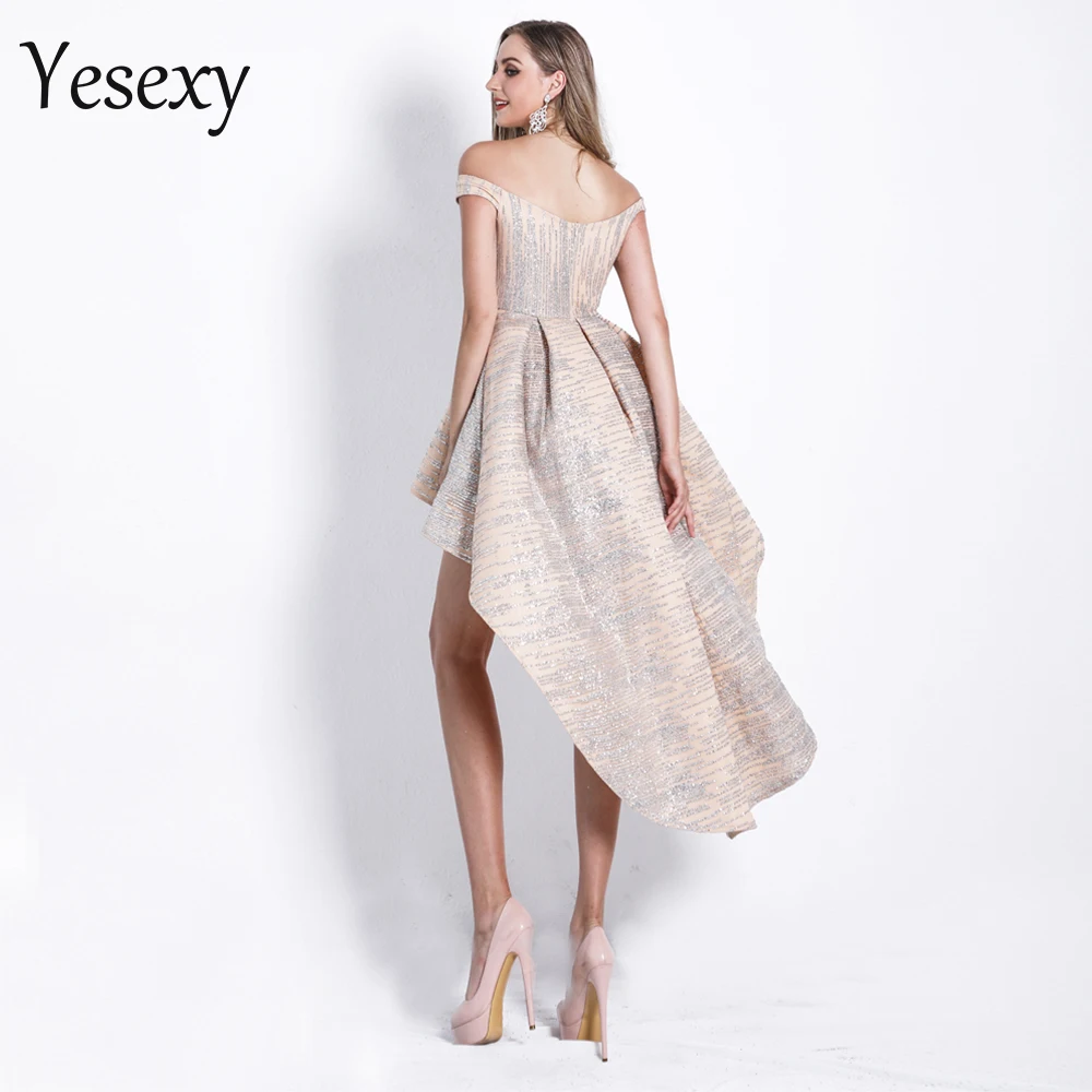 Женское вечернее платье макси Yesexy элегантное блестящее с одним вырезом без
