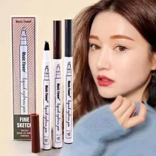 Music Flower карандаш для бровей Водонепроницаемый брови татуировки ручка 4 заостренными носками жидкость для зарисовок хной карандаш для бровей Краска Ручка