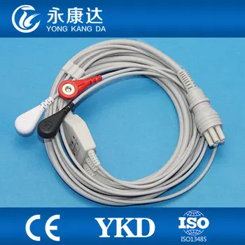 

Ecg Leads for Colin BP88S 3 lead ecg cable,AHA/Snap