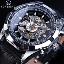 Forsining Male Mechanical Watches Hollow Black Genuine Leather Wristwatch Glow Hands Racing Mens Students Hand Wind Watch Clock Forsining Male Mechanical Watches Hollow Black Genuine Leather Wristwatch Glow Hands Racing Mens Students Hand Wind Watch Clock