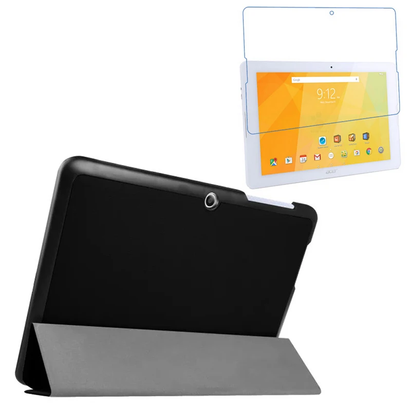 

1x Clear Screen Protector , Luxury Ultra Slim Magnetic Folio Stand Leather Case Smart Cover For Acer Iconia One 10 B3-A20 B3 A20