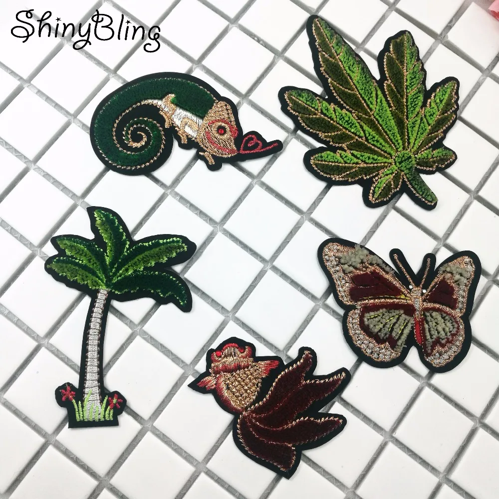 Embroidered Iron On Patches For Clothes Sewing Patches Red Green