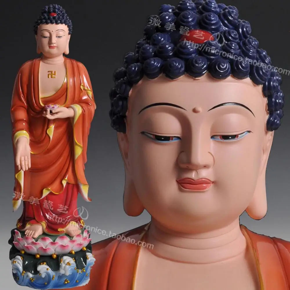 

22-дюймовый красный цвет, амитабиха, похоже, поставила ефрейм сам, запад от керамического Будды дехуа, Буддийские принадлежности, оптовая продажа