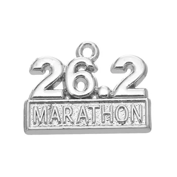 

my shape 26.2 marathon charms zinc alloy metal plating rhodium lead free nickel free gift sporty 30pcs