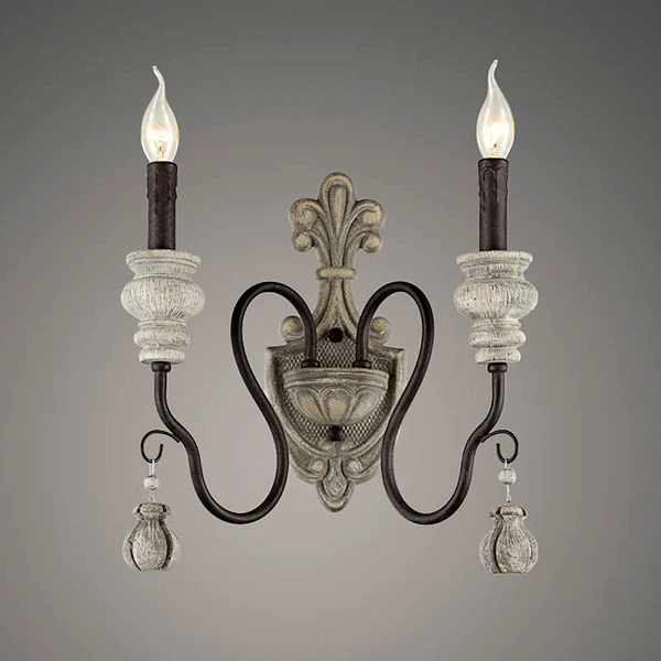 

American Iron rural wall lamp E14 grey pastoral retro art French mirror headlight corridor wall lamps 1/2 heads ZA625054