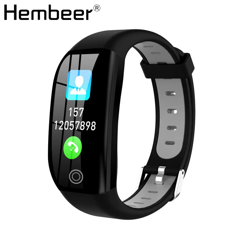 

Hembeer Smart Wristband Black Red Green Fitness Bracelet Heart Rate Blood Pressure With Stopwatch Countdown Function pk fit bit