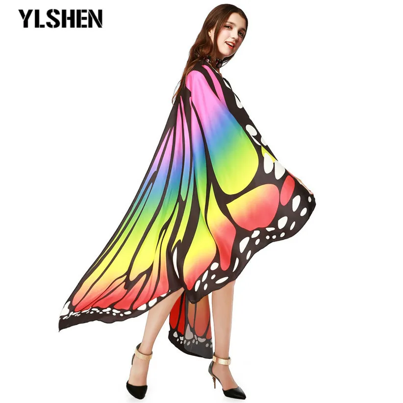Women Butterfly Wings cosplay costume Pashmina Shawl Scarf Nymph Pixie Poncho Accessory