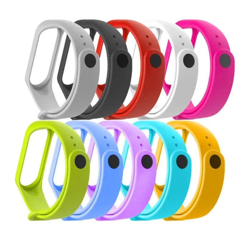 Мягкий силиконовый ремешок для Xiaomi Mi Band 3 10 шт./упак. 12 видов цветов спортивный