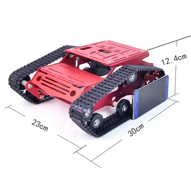 Tracked Tank Chassis CNC RC Tank Chassis Aluminum Alloy for Arduino DIY Unfinished Blue 3