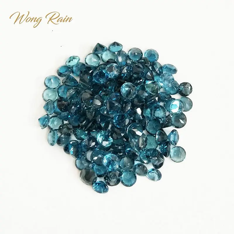 Wong Rain 1 PCS Natural 5 MM Round Natural London Blue Topaz Loose Gemstone DIY Stone Decoration Jewelry Wholesale Lots Bulk Wong Rain 1 PCS Natural 5 MM Round Natural London Blue Topaz Loose Gemstone DIY Stone Decoration Jewelry Wholesale Lots Bulk
