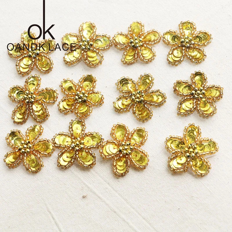 

30PCS 3CM Hand-ordered three-dimensional flower cloth with decorative decals DIY accessories clothes, bags, hats, shoes