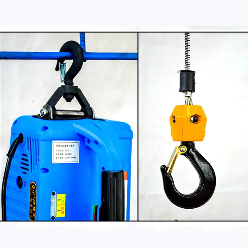  220V 500KG 7.6M Portable Electric Winch with wireless remote controller winch traction block Electr