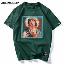 Zroadlop, Девы Марии, мужские футболки,, Забавный принт, короткий рукав, футболки, летние, хип-хоп, повседневные, хлопковые топы, футболки, уличная одежда