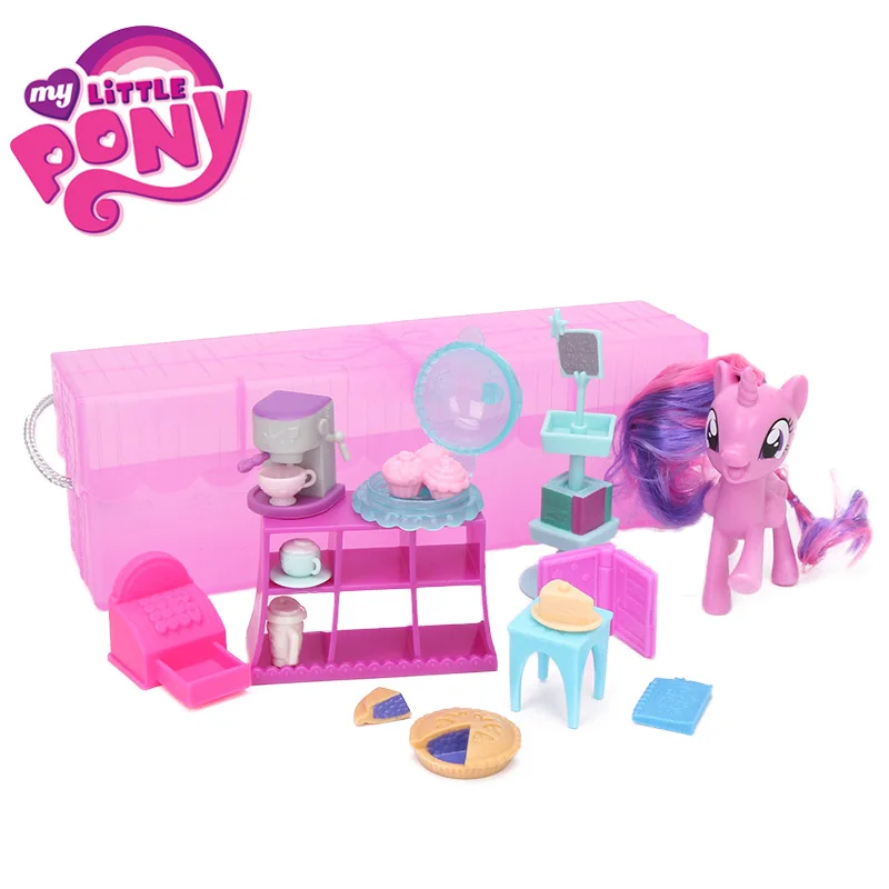 8 см игрушки My Little Pony где бы вы ни находились-ла тротте Сумеречной искоркой редкость ПВХ фигурка героя комплект с магазин переноски мини игрушечных пони