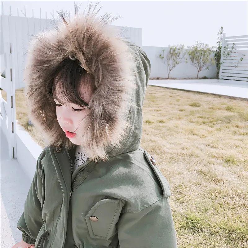 

MILANCEL Winter Kids Parkas Girls Winter Coat Big Fur Hooded Boys Parkas Warm Children Snowsuit Boys Winter Jacket